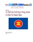 Vị thế của Việt Nam trong ASEAN Thời cơ và thách thức