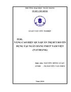 Nâng cao hiệu quả quản trị rủi ro tín dụng tại ngân hàng tmcp nam việt navibank