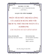 Phân tích mức độ hài lòng của khách hàng đối với dịch vụ thẻ thanh toán của agribank chi nhánh huyện bình minh