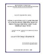 Nâng cao năng lực cạnh tranh của ngân hàng thương mại hậu WTO