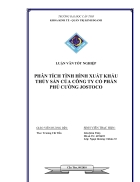 Phân tích tình hình xuất khẩu thủy sản của công ty cổ phần phú cường jostoco