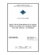 Phân tích tình hình xuất khẩu tôm của công ty cổ phần thủy sản sóc trăng stapimex