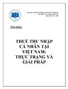 Thuế thu nhập cá nhân và thực trạng ở Việt Nam