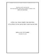 Công tác phát triển thị trường của công ty du lịch việt nam tại hà nội