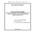 Xây dựng thương hiệu hàng nông sản việt nam trong xu thế hội nhập kinh tế quốc tế