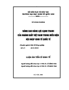 Nâng cao năng lực cạnh tranh của ngành giấy VN trong điều kiện hội nhập kinh tế quốc tế