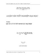 Nghiên cứu và xây dựng phần mềm quản lý tuyển sinh sau đại học ở trường Đại học Vinh