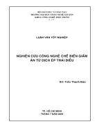 Nghiên cứu công nghệ chế biến giấm ăn từ trái điều