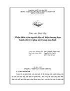 Nhận thức của người dân về hiện tượng bạo hành đối với phụ nữ trong gia đình