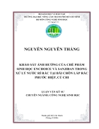 Khảo sát ảnh hƣởng của chế phẩm sinh học enchoice và sanjiban trong xử lý nƣớc rỉ rác tại bãi chôn lấp rác phƣớc hiệp củ chi