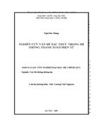 Nghiên cứu vấn đề xác thực trong hệ thống thanh toán điện tử