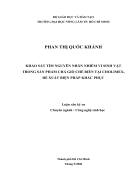 Khảo sát tìm nguyên nhân nhiễm vi sinh vật trong sản phẩm chả giò chế biến tại cholimex đề xuất biện pháp khắc phục