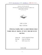 Tính đa nghĩa như là một phẩm chất nghệ thuật trong tư duy thơ hồ xuân hương