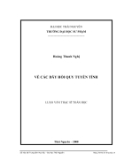 Về các dãy hồi quy tuyến tính