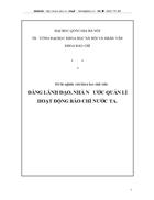 Đảng lãnh đạo nhà nước quản lí hoạt động báo chí nước ta