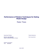 Performance of modern techniques for rating model design