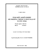 Tính điều khiển được hệ PHUONG trình vi phân đại số tuyến tính