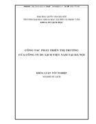 Công tác phát triển thị trường của công ty du lịch việt nam tại hà nội