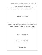 Xu hướng phát triển quân sự của trung quốc đến năm 2020 và những tác động ảnh hưởng đối với thế giới khu vực và việt nam