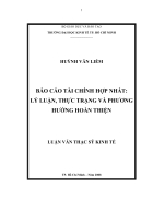 Báo cáo tài chính hợp nhất Lý luận thực trạng và phương hướng hoàn hiện