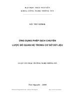 Ứng dụng phép dịch chuyển lược đồ quan hệ trong cơ sở dữ liệu