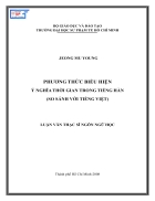 Phương thức biểu hiện ý nghĩa thời gian trong tiếng Hàn so sánh với tiếng Việt