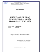 Chức năng cú pháp của một số vai nghĩa trong câu tiếng Việt