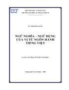 Ngữ nghĩa ngữ dựng của vị từ ngôn hành tiếng Việt