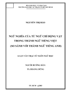 Ngữ nghĩa của từ ngữ chỉ động vật trong thành ngữ tiếng Việt so sánh với thành ngữ tiếng Anh