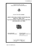 Phân tích hoạt động kinh doanh dịch vụ thẻ atm tại ngân hàng tmcp ngoại thương chi nhánh cần thơ