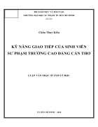 Kỹ năng giao tiếp của sinh viên sư phạm trường Cao Đẳng Cần Thơ