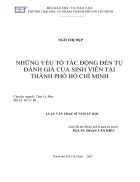 Những yếu tố tác động đến tự đánh giá của sinh viên tại thành phố hồ chí minh