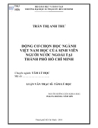 Động cơ chọn học ngành Việt Nam học của sinh viên người nước ngoài tại thành phố Hồ Chí Minh