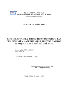 Khó khăn tâm lý trong hoạt động học tập của sinh viên năm thứ nhất trường đại học sư phạm thành phố hồ chí minh