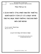 Cách thức ứng phó trước những khó khăn tâm lý của học sinh trung học phổ thông thành phố Hồ Chí Minh