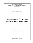 Thuế nhà thầu ở việt nam trong bối cảnh hội nhập