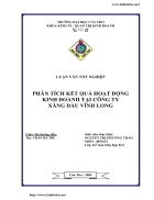 Phân tích kết quả hoạt động kinh doanh tại công ty xăng dầu vĩnh long