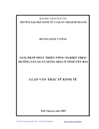 Giải pháp phát triển nông nghiệp theo hướng sản xuất hàng hoá ở tỉnh yên bái