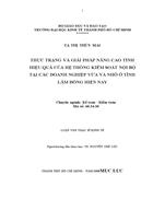 Thực trạng và giải pháp nâng cao tính hiệu quả của hệ thống kiểm soát nội bộ tại các doanh nghiệp vừa và nhỏ ở tỉnh lâm đồng hiện nay