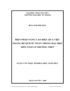 Biện pháp nâng cao hiệu quả trang bị Lịch sử Toán trong dạy học môn Toán ở trường THPT Chuyên ngành Phương pháp dạy học toán