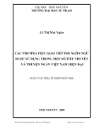 Các phương tiện giao tiếp phi ngôn ngữ được sử dụng trong một số tiểu thuyết và truyện ngắn Việt Nam hiện đại