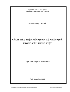 Cách biểu hiện mối quan hệ nhân quả trong câu tiếng Việt