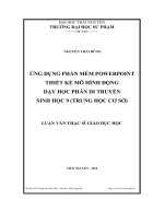 Thiết kế và sử dụng mô hình động học Sinh lý học Thực vật Sinh học 11 bằng phần mềm MS Power Point