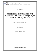 Ônhiễm môi trường biển ảnh hưởng của nó đến các hoạt động kinh tế xã hội TPHCM