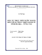 Đầu tư trực tiếp nước ngoài đối với sự phát triển kinh tế tỉnh bà rịa vũng tàu