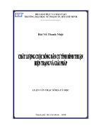 Chất lượng cuộc sống dân cư tỉnh Bình Thuận hiện trạng và giải pháp