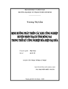 Định hướng phát triển các khu công nghiệp huyện Nhơn Trạch tỉnh Đồng Nai trong thời kì công nghiệp hóa hiện đại hóa