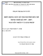 Biến động dân số thành phố Hồ Chí Minh thời kì 1997 2007 Nguyên nhân và giải pháp