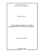 Phát triển hệ thống cảnh báo dịch bệnh trên cơ sở công nghệ gis