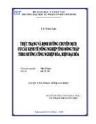 Thực trạng và định hướng chuyển dịch cơ cấu kinh tế nông nghiệp tỉnh Đồng Tháp theo hướng công nghiệp hóa hiện đại hóa